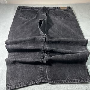 Y2K 2000s Wrangler Loose Baggy Jeans 50x32 Black Denim Relaxed Hamilton Wide Leg